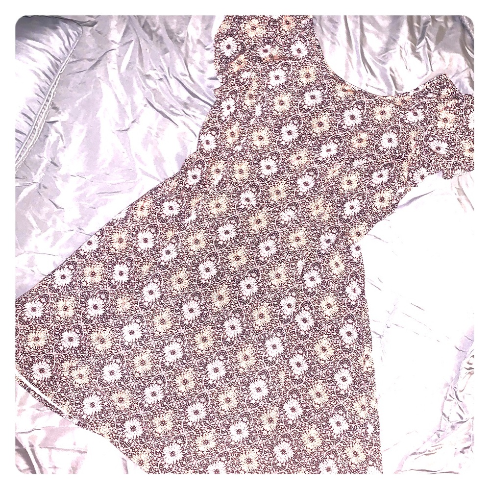 Floral dress- pink, black and light orange